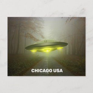 CHICAGO USA SPACESHIP UFO ART Briefkaarten