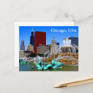 Chicago, Verenigde Staten, Vintage Travel Tourism Briefkaart