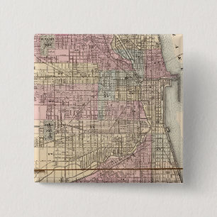 Chicago Vierkante Button 5,1 Cm