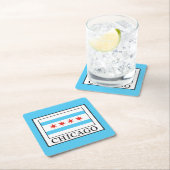 Chicago Vierkante Kartonnen Onderzetter (Insitu)