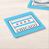 Chicago Vierkante Kartonnen Onderzetter (Schuin)