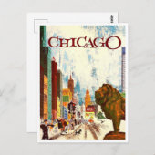 Chicago vintage briefkaart (Voorkant / Achterkant)