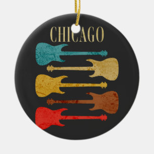 Chicago Vintage Guitars Concert Festival Souvenir Keramisch Ornament