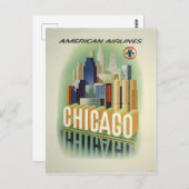 Chicago Vintage Reiseplakat Briefkaart (Voorkant / Achterkant)