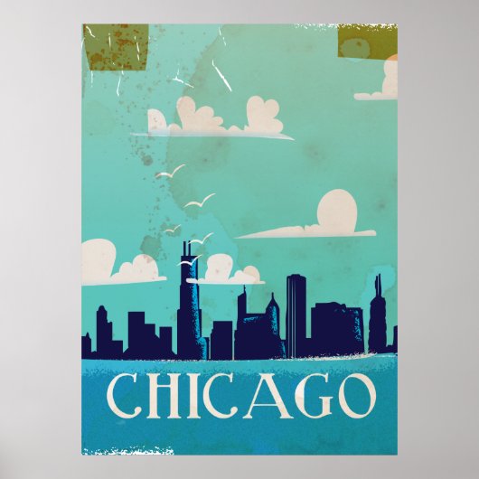 Chicago vintage reisposter poster (Voorkant)