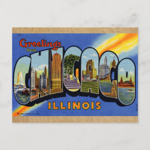Chicago Vintage Style carte postale Voyage Big Cit