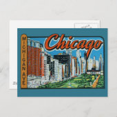 Chicago Vintage Travel Briefkaart (Voorkant / Achterkant)