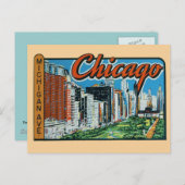 Chicago Vintage Travel Briefkaart (Voorkant / Achterkant)