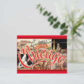 Chicago Vintage Travel Briefkaart (Staand voorkant)