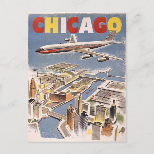 Chicago Vintage Travel  Briefkaart (Voorkant)