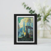"Chicago" Vintage Travel Poster Briefkaart (Staand voorkant)