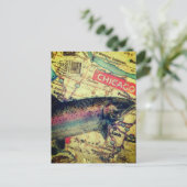 Chicago Vis Kaart Mixed Media Collage (Staand voorkant)