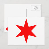 Chicago vlag 6-punts ster briefkaart (Voorkant / Achterkant)