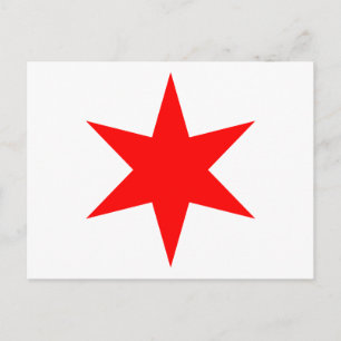 Chicago vlag 6-punts ster briefkaart