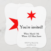 Chicago vlag 6-punts ster kaart (Voorkant / Achterkant)