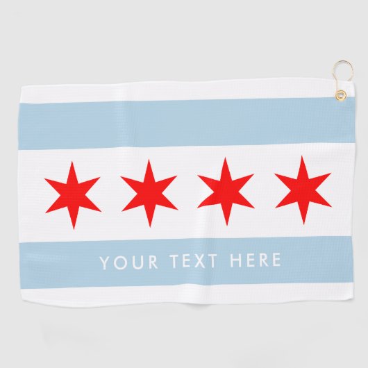 Chicago vlag aangepast golfcadeau golfhanddoek (Horizontaal)