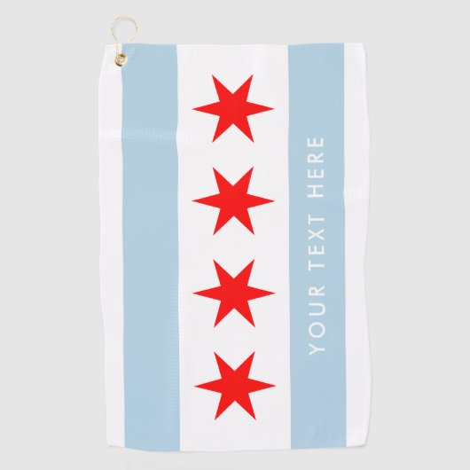 Chicago vlag aangepast golfcadeau golfhanddoek (Voorkant)