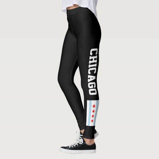 Chicago vlag aangepaste donkere sport leggings (Links)