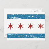CHICAGO-vlag Briefkaart (Voorkant / Achterkant)