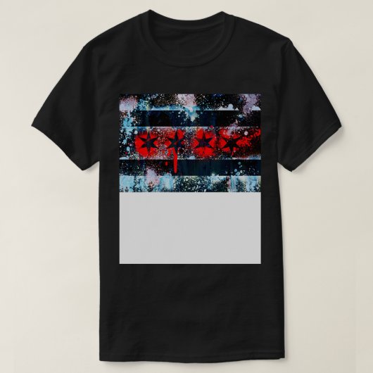 Chicago Vlag Graffiti Spuitverf T-shirt (Design voorkant)