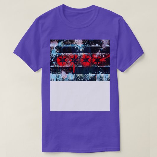 Chicago Vlag Graffiti Spuitverf T-shirt (Design voorkant)