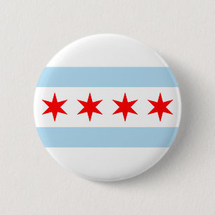 Chicago vlag ronde button 5,7 cm