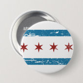 CHICAGO-vlag Ronde Button 7,6 Cm (Voorkant /achterkant)