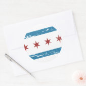  CHICAGO-vlag Ronde Sticker (Envelop)