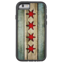  Chicago vlag Veronderd hout Kijk uit iPhone 13 Hoesje