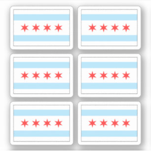 Chicago-vlagstickers, set van zes sticker