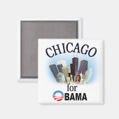 Chicago voor Obama Magnet Magneet (Voorkant / Achterkant)