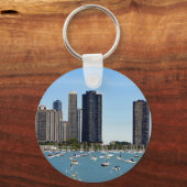 Chicago Waterfront Skyline Foto Sleutelhanger (Voorkant)