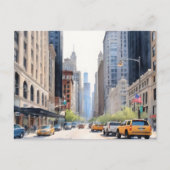 Chicago waterverf kunst briefkaart (Voorkant)