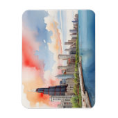 Chicago waterverf kunst magneet (Verticaal)