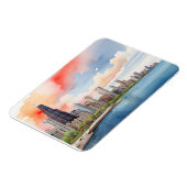 Chicago waterverf kunst magneet (Linkerzijde)