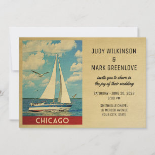 Chicago Wedding Invitation Sailboat Kaart