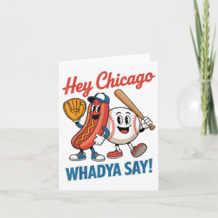 Chicago Whadya Say Funny Baseball Hot Dog 4e Kaart