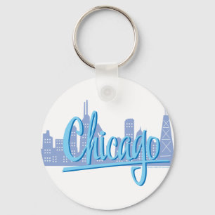 Chicago Windy City Silhouet Sleutelhanger