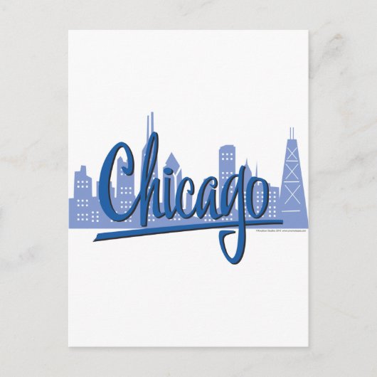 Chicago Windy City Skyline Briefkaart (Voorkant)