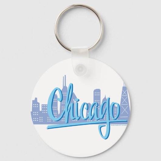 Chicago Windy City Skyline Sleutelhanger (Voorkant)