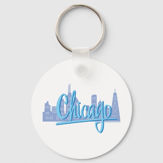 Chicago Windy City Skyline Sleutelhanger (Voorkant)