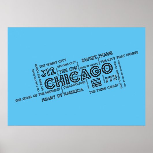 Chicago Word Cloud Poster (Voorkant)