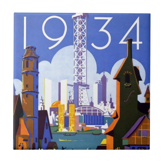 Chicago World's Fair 1934 Tegeltje (Voorkant)