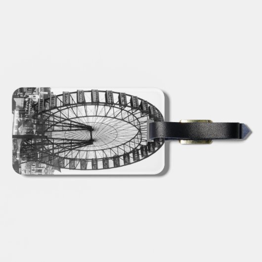 Chicago World's Fair Ferris Wheel Luggage Bagagelabel (Achterkant horizontaal)