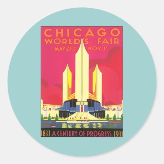  Chicago World's Fair Ronde Sticker (Voorkant)