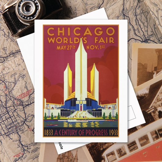  Chicago World's Fair Travel Briefkaart