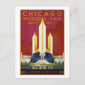  Chicago World's Fair Travel Briefkaart (Voorkant)