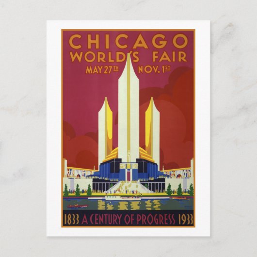 Chicago World's Fair Travel Briefkaart (Voorkant)