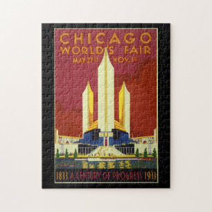 Chicago Worlds Fair Vintage Poster 1933 Legpuzzel