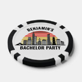 Chicago Zonsondergang Aangepaste Bachelor Party Poker Chips (Enkel)